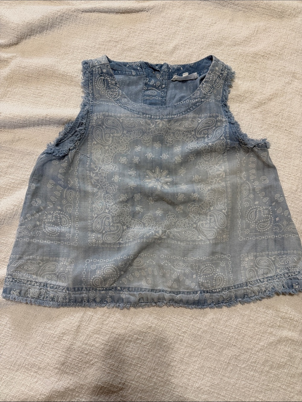 Blue Paisley Sleeveless Top